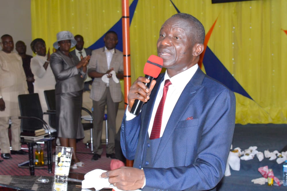 A minister preaching at a church program