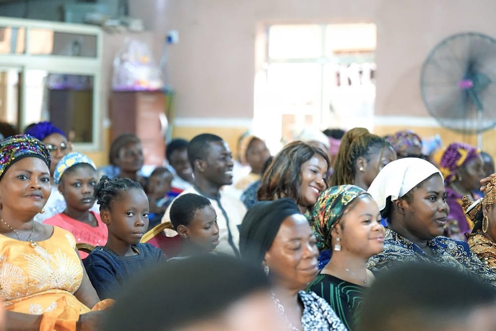 The congregation gathered at a church program